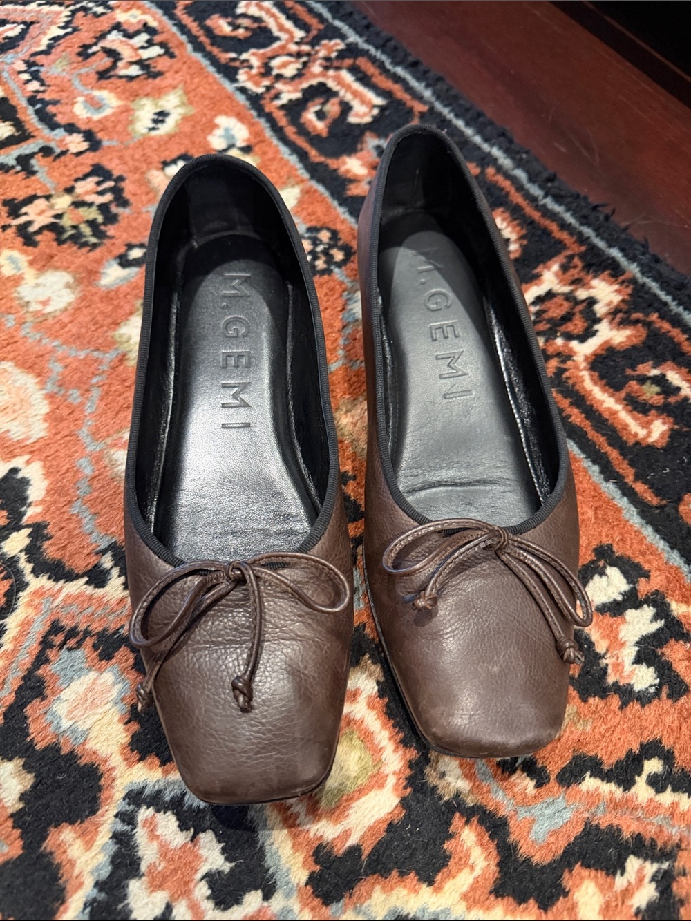 M. Gemi Brown Leather Ballet Flats